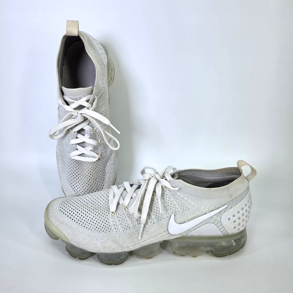 Nike Air VaporMax Flyknit 2 942842-100 White Running Shoes Sneakers Mens Size 11